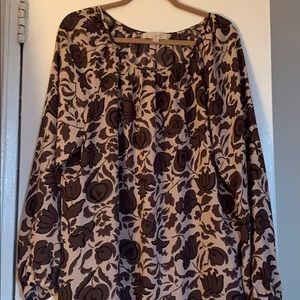 Grey/pink floral blouse